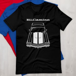 Corvette El Camino SS 1970 weiße Streifen T-Shirt Chevy Shirt Auto-Enthusiast Geschenke Autos Geschenk Racing Shirts Auto-T-Shirts