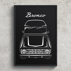 Ford Bronco 1st gen Poster Ford Bronco Garage Decor Wall Art Gifts 4x4 Offroad Car Guy Gift Gifts for Him Man Cave Decor Cars Art