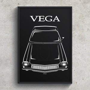 Chevrolet Vega 1971 1973 Poster Chevy Vega Print Garage Decor Wall Art Gifts Car Guy Gift Gifts for Him Man Cave Decor Cars Art