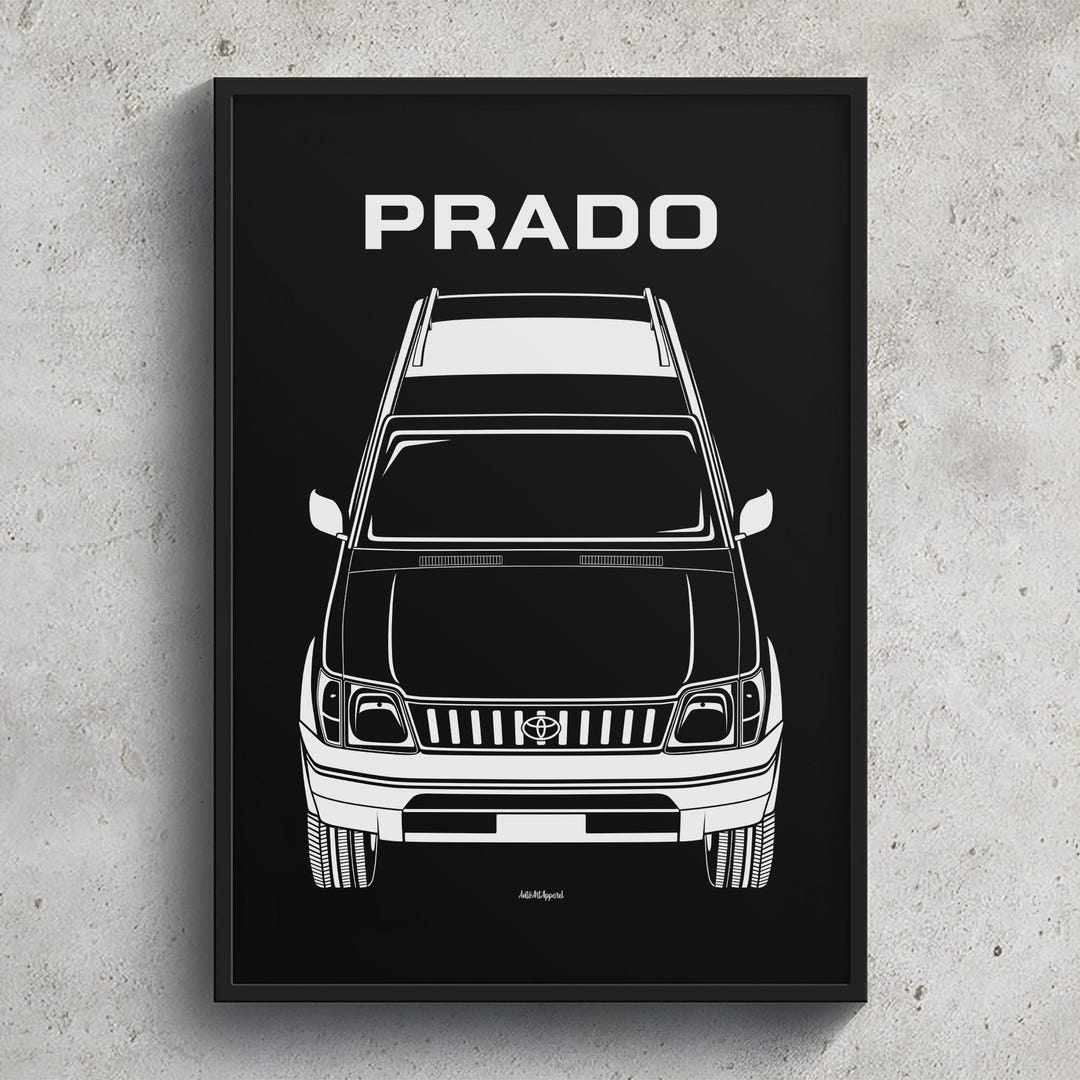 Land Cruiser Prado J90 Poster Wall Art, Toyota 1996-1999 Edition (JDM ...