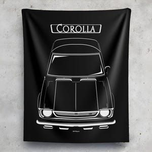 Toyota Corolla SR5 E20 1970 1974 Tapestry Wall Art JDM Decor Garage Wall Hangings Car Gifts Cars Art