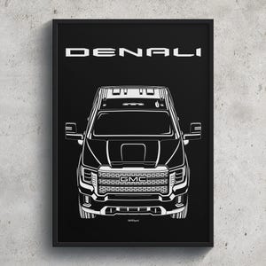 GMC シエラ HD デナリ 2020 2023 ポスター アートプリント ガレージ 壁飾り カーギフト ウォールアートポスター 車愛好家へのギフト