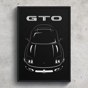 Mitsubishi GTO Z15AM 1997 2000 Poster JDM Print Man Cave Decor Garage Wall Art Car Minimal Emblem Outline Silhouette Cars Poster