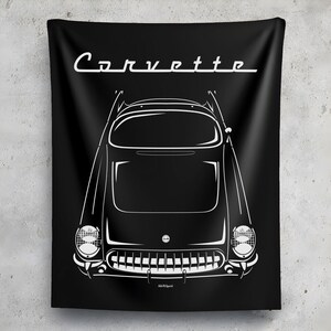Chevrolet Corvette C1 1953 1955 Wandtapijt Klassieke Corvette Wall Art Man Cave Wall Art Garage Wandtapijten Cadeaus voor autoliefhebbers