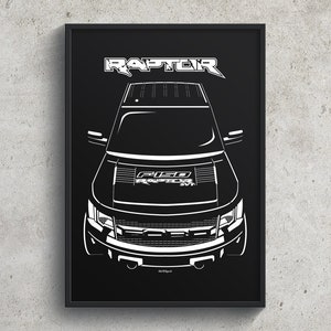 Ford F150 SVT Raptor 2010 2014 Poster F 150 Raptor Garage Decor Wall Art Gifts Car Guy Gift Gifts for Him Man Cave Decor Cars Art