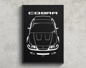 Ford Mustang Cobra Terminator 2003 2004 Poster Mustang Cobra Wall Art Gifts Car Guy Gift Gifts for Him Man Cave Decor Cars Art