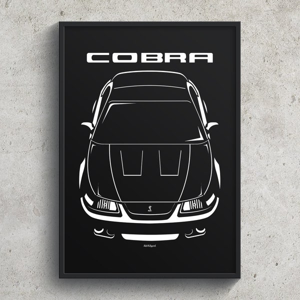 Ford Mustang Cobra Terminator 2003-2004 Poster, Mustang Cobra Wall Art Gifts - Car Guy Gift - Gifts for Him - Man Cave Decor - Auto Art