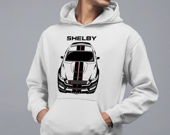 Ford Mustang Shelby GT350R 2015 - 2020 - Black Stripes Multi-color Hoodie - Car Hoodies - Gifts for Car Enthusiasts - Cars Gift