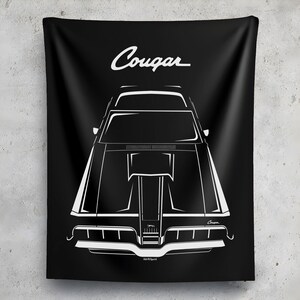 Merkur-Cougar-1970-Wand-Tapisserie-Merkur-Puma-Garage-Wand-Kunst-Dekor-Mann-Höhlen-Wand-Kunst-Garagen-Wand-Teppiche Geschenke für Auto-Liebhaber