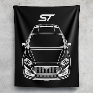 Ford Fiesta ST 2020 2023 Tapestry Cars Art Print Garage Decor Car Enthusiasts Gift Wall Hangings Man Cave Art