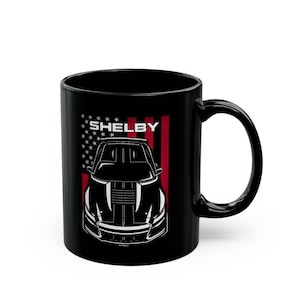 Ford Mustang Shelby GT500 Black Stripes Mug: Automotive Icon Design, Glossy Finish (Car Lover Gift, Two Sizes Available)