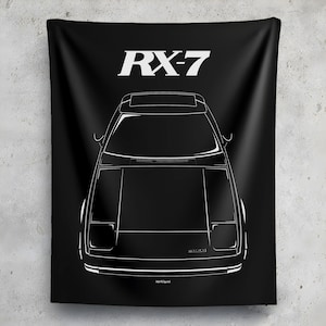 Mazda RX 7 1st gen Tapestry Wall Art JDM Decor Garage Wall Hangings Car Gifts Cars Art