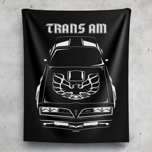 Pontiac Firebird Trans Am 1977 1978 T top Wall Tapestry Bandit Wall Art Man Cave Wall Art Garage Tapestries Gifts for Car Lovers