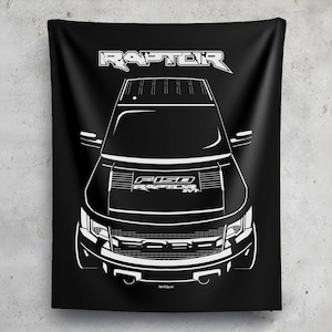 Ford F150 SVT Raptor 2010 2014 Wall Tapestry 4x4 Raptor Tapestry Man Cave Wall Art Garage Tapestries Gifts for Car Lovers