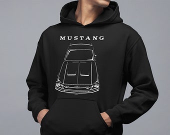 Hooded 1968 Muscle Car Sweatshirt All Colors Mustang 68 Script & Tail HOODIE 