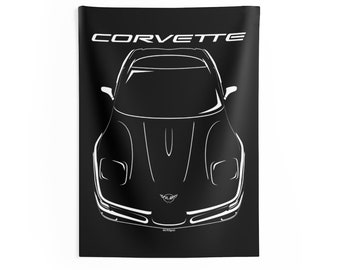 Chevrolet Corvette C5 - Wall Tapestry - Chevy Corvette Z06 Garage Decor - Man Cave Wall Art Garage Tapestries Gifts for Car Lovers