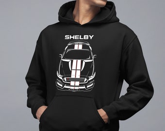 Ford Mustang Shelby GT350R 2015 - 2020 - White Stripes Multi-color Hoodie - Car Hoodies - Gifts for Car Enthusiasts - Cars Gift