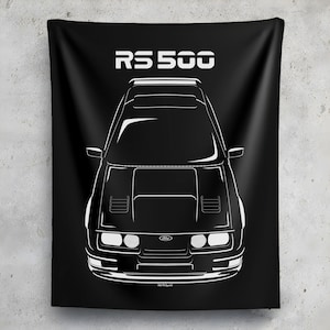 Ford Sierra Cosworth RS500 1987 1992 Tapestry Cars Art Print Garage Decor Car Enthusiasts Gift Wall Hangings Man Cave Art