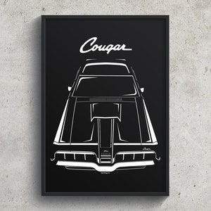 Mercury Cougar 1970 Poster Mercury Wall Art Gifts 1970s Cougar Print Car Guy Gift Gifts for Him Man Cave Decor Cars Art