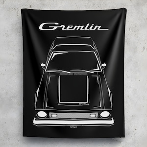 AMC Gremlin Tapestry Cars Art Print Garage Decor Car Enthusiasts Gift Wall Hangings Man Cave Art