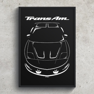 Pontiac Firebird Trans Am 1993 1997 Poster Firebird Wall Art Gifts Trans Am Prints