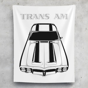 Pontiac Firebird Trans Am 1969 Wall Tapestry American Muscles Garage Decor Man Cave Wall Art Garage Tapestries Gifts for Car Lovers