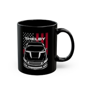 Ford Mustang Shelby GT350 Mug, American Muscle Icon, Black Glossy Ceramic (11oz & 15oz, Comfortable Handle, Collector Gift)
