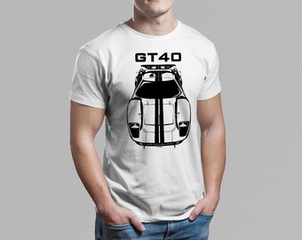 Ford GT40 - Black Stripes - Multi-color T-shirt - Ford GT 40 Shirt Clothing - Car Enthusiast Gifts - Cars Gift - Racing Shirts Car Tees