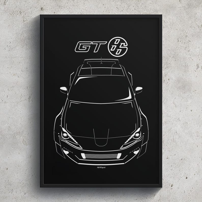 Toyota GT86 Body Kit Poster JDM Print Man Cave Decor Garage Wall Art