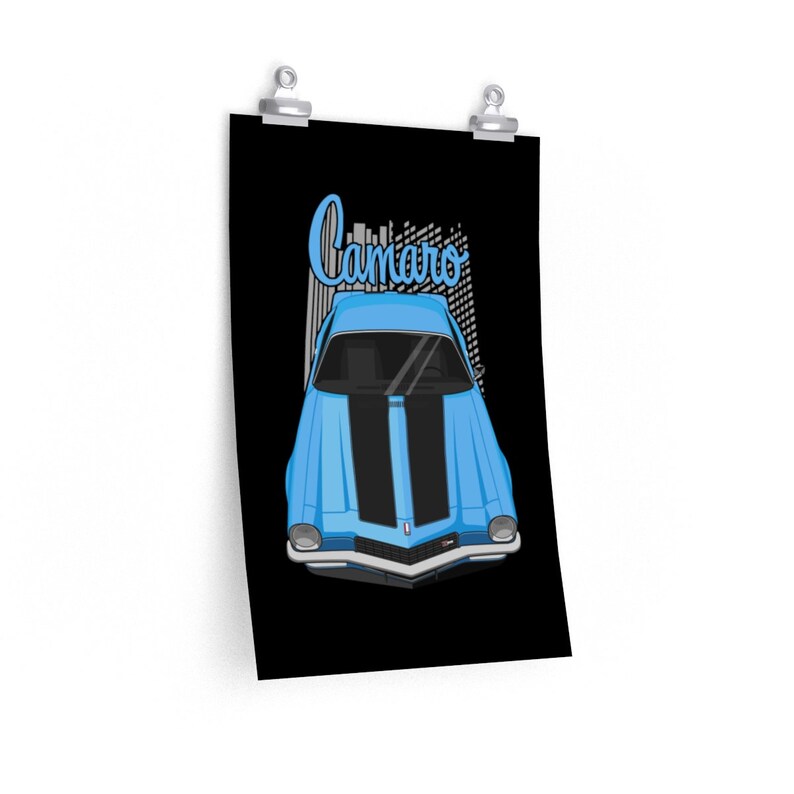 Camaro wall art Man cave decor Camaro 1970s Chevrolet Camaro 2nd gen 1970 Poster Blue