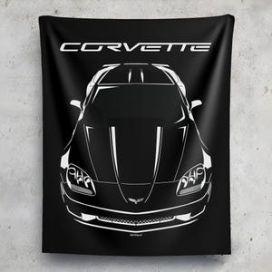Chevrolet Corvette C6 Wall Tapestry LS3 LSX Corvette Racing Man Cave Wall Art Garage Tapestries Gifts for Car Lovers