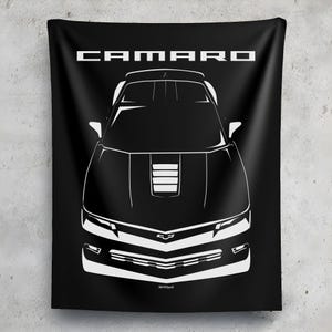 Chevrolet Camaro Z28 5th gen 2014 2015 Wall Tapestry Garage Art Man Cave Wall Art Garage Tapestries Gifts for Car Lovers