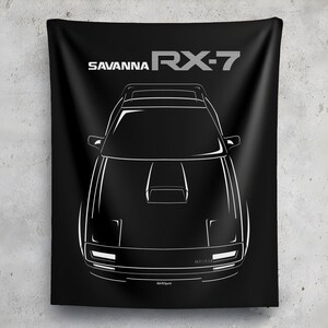 Mazda RX 7 Savanna 2nd gen FC3S Tapisserie Wandkunst JDM Decor Garage Wandbehang Auto Geschenke Autos Kunst