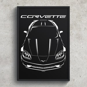 Stingray Sports Car 1977 Corvette Fine Art Poster C3 Car Guy Man Cave Art Stingray Sports Car 1977 Corvette Fine Art Poster C3 Car Guy Man Cave Art