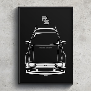 Ford Escort RS Turbo 1981 1986 Poster Art Print Garage Wall Decor Car Gifts Wall Art Poster Car Enthusiasts Gift