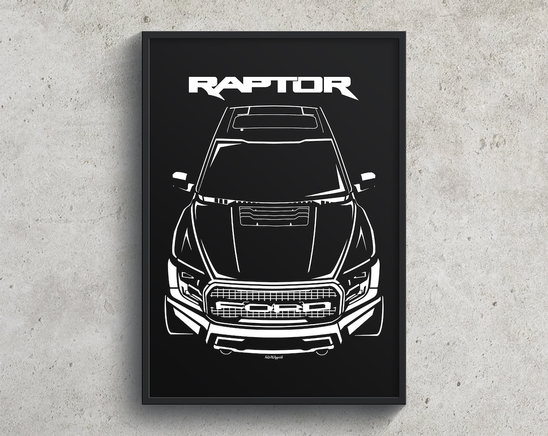 Ford F150 Raptor 2017 2020 Poster Raptor F 150 Garage Decor Wall Art ...