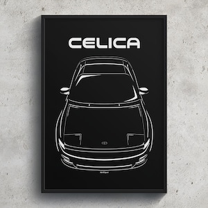 Toyota Celica GT 5th gen T180 1990 1993 Poster JDM Print Man Cave Decor Garage Wall Art Car Gifts For Him Cars Poster