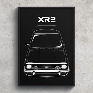 Ford Fiesta XR2 Poster Art Print Garage Wall Decor Car Gifts Wall Art Poster Car Enthusiasts Gift