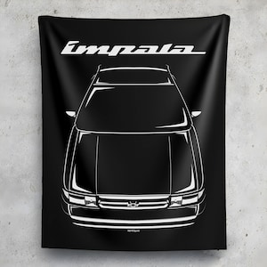 Chevrolet Impala SS 1994 1996 Wall Tapestry Chevy Garage Wall Art Man Cave Wall Art Garage Tapestries Gifts for Car Lovers
