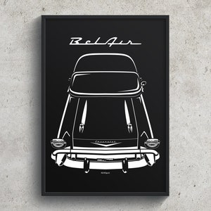 Chevrolet Bel Air 1957 Poster Classic Chevy Print Garage Decor Wall Art Gift Man Cave Decor Gift For Him Print Posters Arts