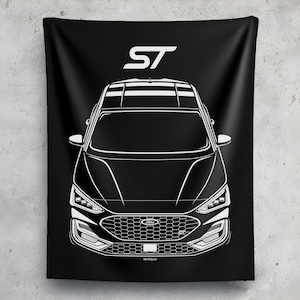 Ford Focus ST 2022 2024 Tapestry Cars Art Print Garage Decor Car Enthusiasts Gift Wall Hangings Man Cave Art