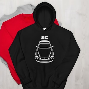 Lexus SC 1997 2000 Hoodie JDM Hooded Sweatshirt Car Gifts Cars Apparel Minimal Emblem Outline Silhouette JDM Hoodie