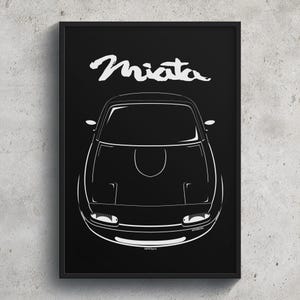 Mazda MX 5 Miata Roadster NA 1st gen 1990 1997 Poster JDM Print Man Cave Decor Garage Wall Art Car Gifts For Him Cars Poster