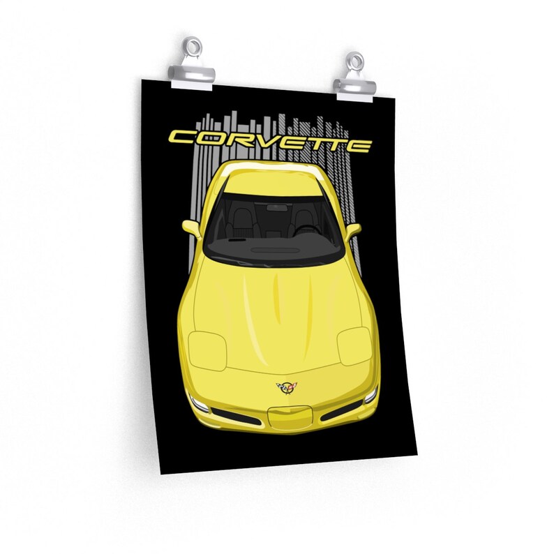 Garage decor Corvette C5 Wall Art Gifts for him Chevrolet Corvette C5 Poster Yellow