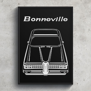Pontiac Bonneville coupe 1968 Poster Art Print Garage Wall Decor Car Gifts Wall Art Poster Car Enthusiasts Gift