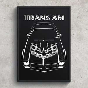 Pontiac Firebird Trans Am 2nd gen 1973 Pheonix Poster Firebird Wall Art Gifts Car Guy Gift Gifts for Him Man Cave Decor Cars Art
