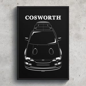 Ford Escort RS Cosworth 1992 1996 Poster Art Print Garage Wall Decor Car Gifts Wall Art Poster Car Enthusiasts Gift