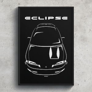 Mitsubishi Eclipse 2nd gen 1995 1999 Poster JDM Print Mann Höhle Dekor Garage Wand Kunst Auto Geschenke für Ihn Autos Poster
