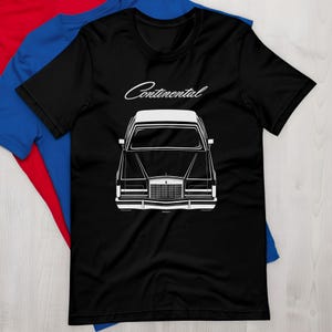 Lincoln Continental Mark V 1977 1979 T shirt Car Guy Gifts Gift For Him Short Sleeve Crew Neck Shirt