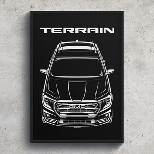 GMC Terrain AT4 2022 2024 Poster Art Print Garage Wall Decor Car Gifts Wall Art Poster Car Enthusiasts Gift